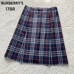 バーバリーズ Burberrys バーバリー Burberry ノバチェック ウール100% プリーツスカート スカート ひざ丈 大きいサイズ プラスサイズ 紺 ネイビー タータンチェック 17BR 17号 3L 4L 希少 レア ビンテージ 秋冬春 美品