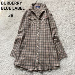 極美品 バーバリーブルーレーベル シャツ ワンピースノバチェック M