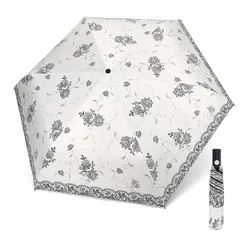 【新品】 日傘 超軽量 UVカット 遮光 遮熱 ワンタッチ自動開閉 折りたたみ傘 紫外線遮断 熱中症対策 日焼け対策 折り畳み日傘 耐風 撥水 晴雨兼用 コンパクト 携帯便利 レディース 持ち運び便利 コンパクト 収納ポーチ付き (レースのプリント) 0