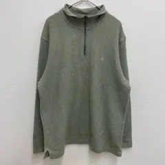 TIMBERLAND ハーフジップ ウール混 ビッグサイズ 刺繍ロゴ モスグリーン 草色 緑【メンズ2XL】のサムネイル