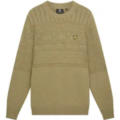 ライルアンドスコット メンズ アウター ニット・セーター Lyle and Scott Lyle Guernsey Crw Nk Sn99 Seaweedのサムネイル
