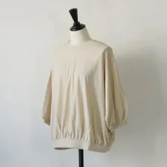 LAITERIE (レイトリー) | ルポ天竺 パフスリーブ5分袖 (beige/black) | トップス プルオーバー パフスリーブのサムネイル