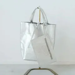 MARLON FIRENZE (マーロンフィレンツェ) | 2way Mini Tote Bag With Pouch (silver) | トートバッグ ショルダーバッグ 2way お洒落
