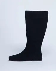 トップショップ レディース シューズ ブーツ・レインブーツ スエード ブーツ Topshop Tess real suede knee high flat boots Black ブラックのサムネイル