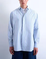 トップマン メンズ トップス シャツ オーバーサイズフィット Topman oversized fit long sleeve striped shirt in light blue yellow LIGHT BLUE ブルー