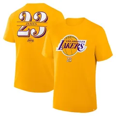 ファナティクス メンズ トップス Tシャツ Mens Fanatics LeBron James Gold Los Angeles Lakers In The Paint Name Number TShirt Lak Gold ゴールド