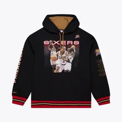 ミッチェルネス メンズ アウター パーカー・スウェット フリース Mens Mitchell Ness Black Philadelphia 76ers Hardwood Classics Origiのサムネイル