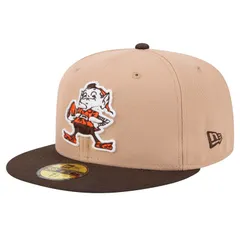 ニューエラ メンズ アクセサリー 帽子 ロゴ Mens New Era Tan Cleveland Browns Throwback Logo Main 59FIFTY Fitted Hat Brn Multi マルチカラー