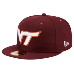 ニューエラ メンズ アクセサリー 帽子 Mens New Era Maroon Virginia Techokies 59FIFTY Fitted Hat Vat Red レッド