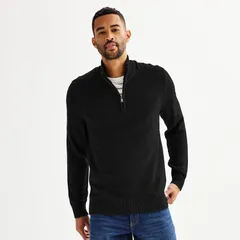 ソノマ メンズ アウター ニット・セーター Mensonoma Goods For Life Knit 14Zip Sweater Black ブラックのサムネイル