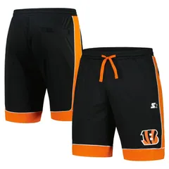 スターター メンズ ボトムス ハーフパンツ・ショーツ ショートパンツ Menstarter BlackOrange Cincinnati Bengals Fan Favorite Fashion Shのサムネイル