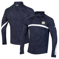 アンダーアーマー メンズ アウター ジャケット・ブルゾン Mens Under Armour Navy Notre Dame Fighting Irish Game Day Camo Raglan QuarterZip Top Ntd Navy ネイビー