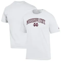 チャンピオン メンズ トップス Tシャツ ロゴ MensChampion White Mississippi State Bulldogs Arch Over Logo TShirt Mst White ホワイト
