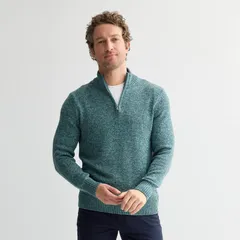 ソノマ メンズ アウター ニット・セーター Mensonoma Goods For Life Midweight 14Zip Sweater Mint Marl マールのサムネイル