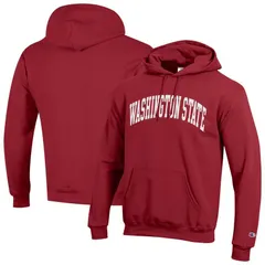 チャンピオン メンズ トップス Tシャツ フリース パーカー Mens Champion Crimson Washington State Cougars Basic Arch Fleece Pullover Hoodie Wsc Red レッド