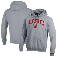 チャンピオン メンズ トップス Tシャツ ロゴ パーカー MensChampion Heather Gray USC Trojans Arch Over Logo Pullover Hoodie Usc Grey グレー