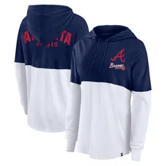 【送料無料】 ファナティクス レディース Tシャツ トップス Womens Fanatics NavyWhite Atlanta Braves Backup Option Pullover Hoodie Brv Navy