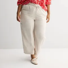 ソノマ レディース ボトムス カジュアルパンツ ワイドレッグ プラスサイズ リネン Plusize Sonoma Goods For Life Wide Leg Linen Pants Odell Beige ベージュ
