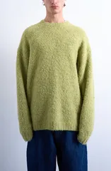 トップマン メンズ アウター パーカー・スウェット リラックスフィット セーター Topman Relaxed Fit Boucl Sweater Medium Green グリーンのサムネイル