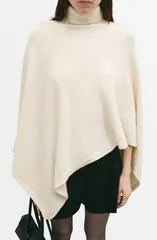 マンゴ レディース アウター コート タートルネック ケープデザイン キャップ ケープ MANGO Turtleneck Capecru エクリュのサムネイル