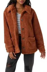 オニール レディース アウター ジャケット・ブルゾン シャツ フリース ONeill Huxlee Fleece Shirt Jacket Rustic Brown ブラウンのサムネイル