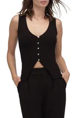 フェイバリット ドーター レディース トップス シャツ Favorite Daughter The Good Luck Rib Top Black ブラックのサムネイル