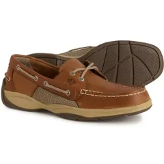 スペリー メンズ シューズ スニーカー レザー Sperry Intrepid Boat Shoes Leather For Men Dark Tan タンのサムネイル