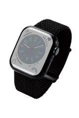 新品 エレコム アップルウォッチ Apple Watch バンド 【42mm 41mm 40mm 38mm / SE2 SE 11 10 9 8 7 6 5 4 3 2 1 対応】 ファブリック 面ファスナー ブラック AW-41BDFBBK