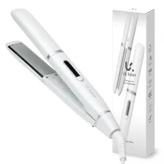 ストレートアイロン 25mm 海外対応 【ヘアサロンオーナー推奨・美容成分配合プレート採用】 5段階温度調節 瞬間水分蒸発を防ぐ 遠赤外線機能 自動電源OFF マイナスイオン コテ UR-DHSa 095185f1