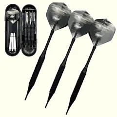 矢 アルミ シャフト 初心者 中級者 入門用 セット ダーツライブ フェニックス 対応 ダーツ 黒 バレル フライト マイダーツ チップ 2BA ソフトダーツ ケース 付き(18g ブラック)(DAR1801-BK)