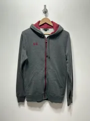 アンダーアーマー グレー 起毛 フードジップアップ S