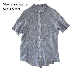 マドモアゼルノンノン 軽くて着やすいシャーリングチェックブラウス M