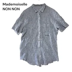 ●棚番号R-6 マドモアゼルノンノン　Mademoiselle NON NON ギンガムチェックワッシャー半袖シャツ レディース　Mサイズ　シワ加工