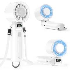 ハンディファン 冷却プレート付き 携帯扇風機 冷感 手持ち扇風機 小型 強力 100段階風力 160°折り畳み 5000mAh 長時間稼働 LED残量表示 USB充電式 暑さ対策 卓上 首掛け カラビナ付き ストラップ付属 ホワイトkk 77006be0