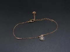 ■美品■ SWAROVSKI スワロフスキー ラインストーン ブレスレット アクセサリー レディース ネイビー系×ゴールド系 DM4537