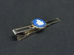 ■美品■ WEDGWOOD ウェッジウッド ジャスパー ネクタイピン タイクリップ アクセサリー メンズ ゴールド系×ブルー系 DM7127のサムネイル