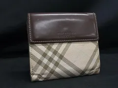 BURBERRY バーバリーブルーレーベル キャンバス×レザー チェック柄 二つ折り 財布 ウォレット 札入れ 小銭入れ ベージュ系 DM7637のサムネイル