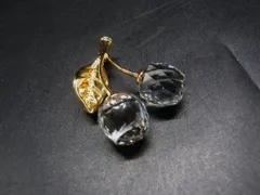 SWAROVSKI スワロフスキー チェリーモチーフ ピンブローチ ピンバッジ アクセサリー レディース ゴールド系×クリア DM6679