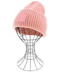 Acne Studios ニット帽 ピンクxブラウン　完売品 Acne Studios】ニット帽 ロゴビーニー ピンク - メルカリ