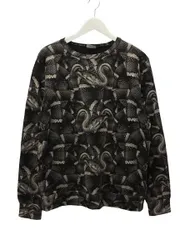 マルセロバーロン マルセロブロン MARCELO BURLON スネークプリント スウェット ヘビ柄 トレーナー S 黒 ブラック 総柄 長袖 トップス ☆AA★のサムネイル