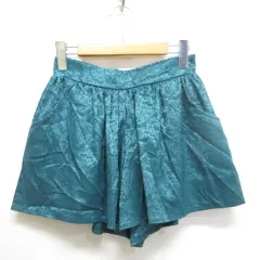 アズールバイマウジー AZUL by moussy 花柄 ショート パンツ キュロット S グリーン バックゴム 裏地付き
