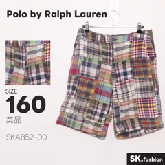美品 Polo by Ralph Lauren パンツ 90s マドラスチェック パッチワーク ショートパンツ