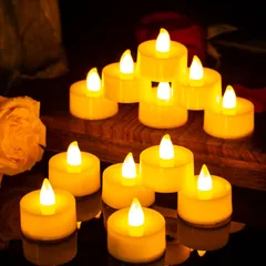 新品 サムコス LED キャンドルライト LEDライト 24個セット 火を使わない 無香料 おしゃれ 暖色 電池式 薄明かり 癒し インテリア 装飾 照明 恋愛 プロポーズ パーティー クリスマス ハロウィン バレンタイン 結婚式 誕生日プレゼント 写真撮影