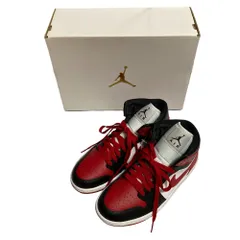 未使用 NIKE ナイキ Women's Air Jordan 1 Mid Bred Toe エアジョーダン1 ミッド スニーカー BQ6472-079 23cm レッド レディース 古着 中古 USED