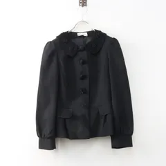 イタリア製 JPタグ レッドバレンティノ REDValentino ニットレース襟 ウールブレンドバックギャザージャケット 40 黒┃【2400014914535】のサムネイル