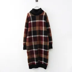 未使用 ブルーレーベルクレストブリッジ BLUE LABEL CRESTBRIDGE チェックジャガード ニットワンピース 38｜ベージュ系【2400014905113】