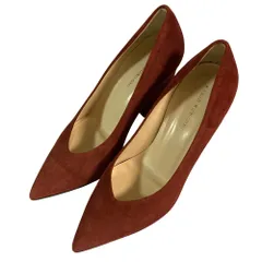 美品 FABIO RUSCONI ファビオルスコーニ スエード パンプス サイズ38 約24cm ブラウン レディース 古着 中古 USED