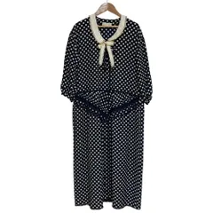 良品 PINK HOUSE ピンクハウス ドットプリント シャツワンピース ネイビー レディース 古着 中古 USED