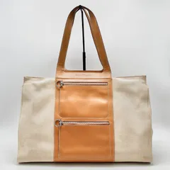 【中古】Salvatore Feragamo サルバトーレ フェラガモ ロゴ ガンチーニ キャンバス レザー トート ショルダー バッグ fY11188N