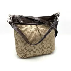【中古】良品 COACH コーチ シグネチャー キャンバス ショルダー バッグ fY11485N